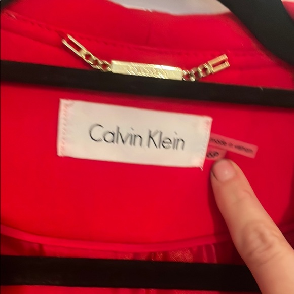 Calvin Klein Women's Scarlet Open-Front Blazer - Picture 2 of 4